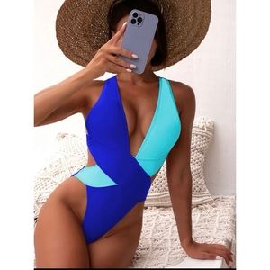 Crisscross rushed one piece swimsuit